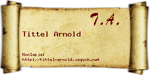 Tittel Arnold névjegykártya
